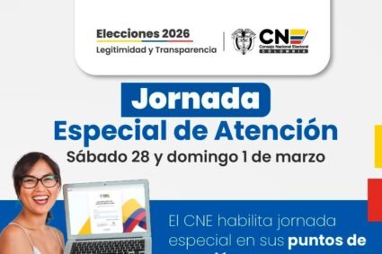 Consejo Nacional Electoral realizará jornada especial de atención en territorio este fin de semana